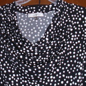 evan -picone top polka dot blouse xl nwt